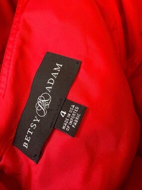 Betsy & Adam Bright Red Dress Shell